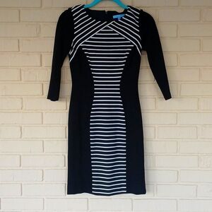 Antonio Melani fitted dress. Size 0. Black and white.